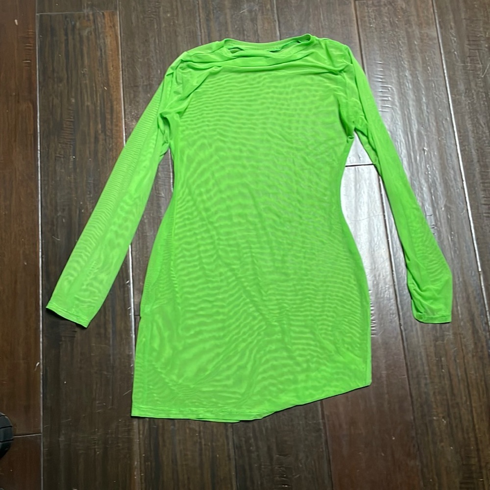 ASOS mesh neon green bodycon dress